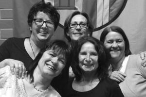 v.l.n.r. Sus Woll, Gisela Kneisl, Marita Baur, Krimhilde "Max" Rolli, Geli Nosal